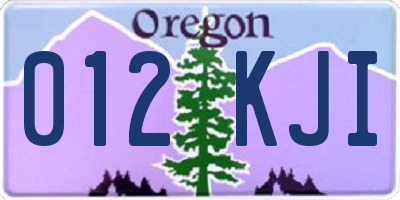 OR license plate 012KJI