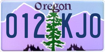 OR license plate 012KJO