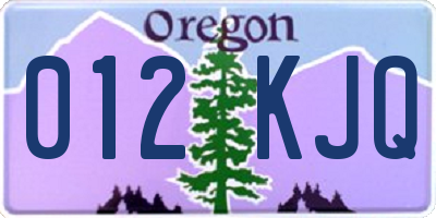 OR license plate 012KJQ