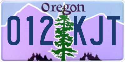 OR license plate 012KJT
