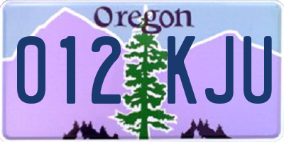 OR license plate 012KJU