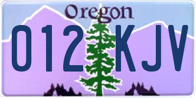 OR license plate 012KJV