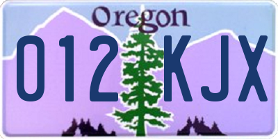 OR license plate 012KJX