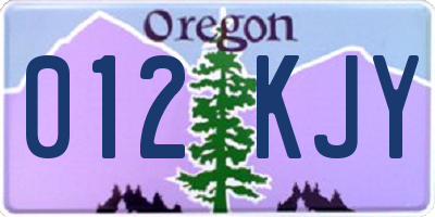 OR license plate 012KJY