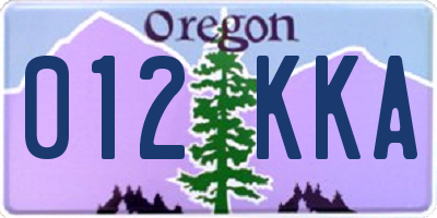 OR license plate 012KKA