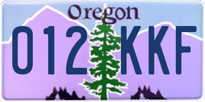 OR license plate 012KKF