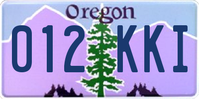 OR license plate 012KKI