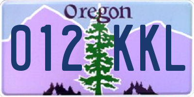 OR license plate 012KKL