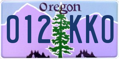 OR license plate 012KKO