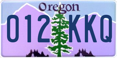 OR license plate 012KKQ