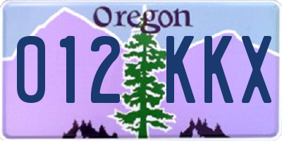OR license plate 012KKX