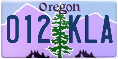 OR license plate 012KLA