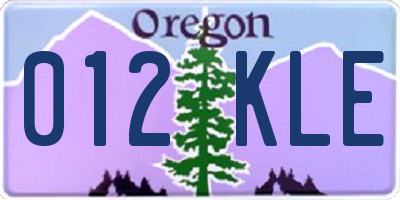 OR license plate 012KLE