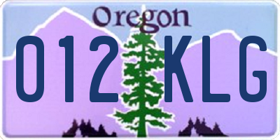 OR license plate 012KLG