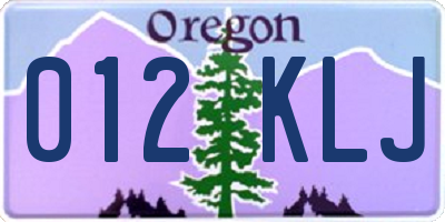 OR license plate 012KLJ