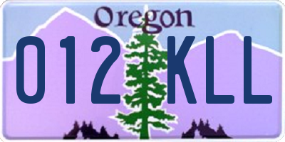 OR license plate 012KLL
