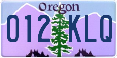 OR license plate 012KLQ