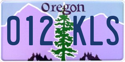 OR license plate 012KLS