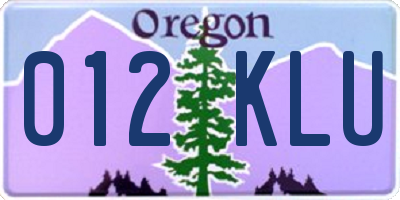 OR license plate 012KLU