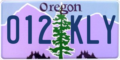 OR license plate 012KLY