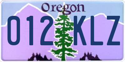 OR license plate 012KLZ