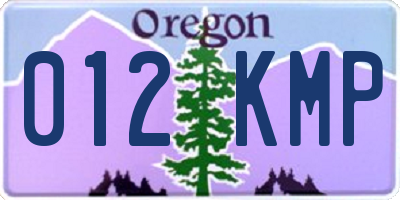 OR license plate 012KMP