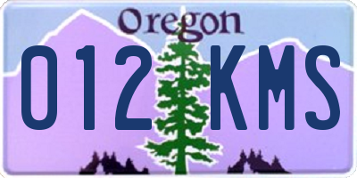 OR license plate 012KMS