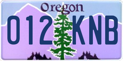 OR license plate 012KNB