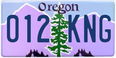 OR license plate 012KNG