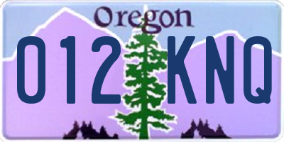 OR license plate 012KNQ