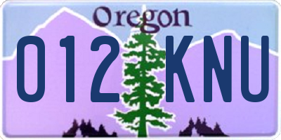 OR license plate 012KNU