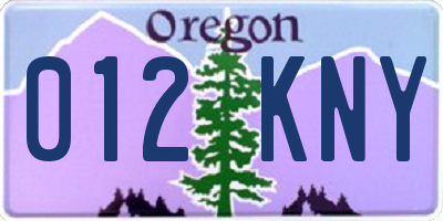 OR license plate 012KNY