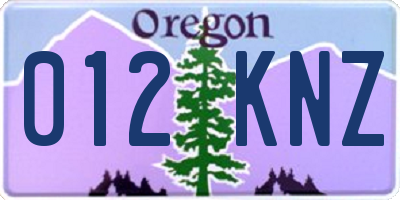 OR license plate 012KNZ