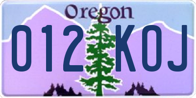 OR license plate 012KOJ
