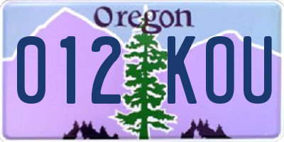 OR license plate 012KOU
