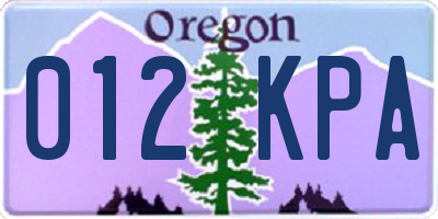 OR license plate 012KPA