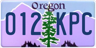 OR license plate 012KPC