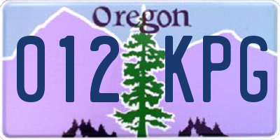 OR license plate 012KPG