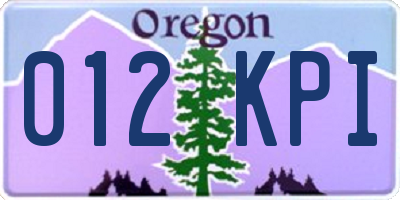 OR license plate 012KPI