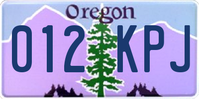 OR license plate 012KPJ