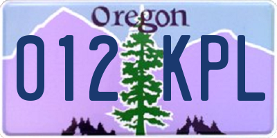 OR license plate 012KPL