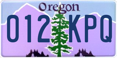 OR license plate 012KPQ