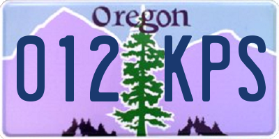 OR license plate 012KPS