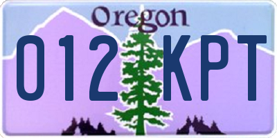 OR license plate 012KPT