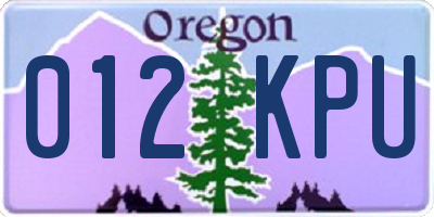 OR license plate 012KPU