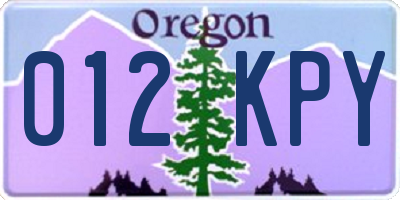 OR license plate 012KPY