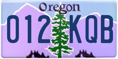 OR license plate 012KQB