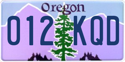 OR license plate 012KQD