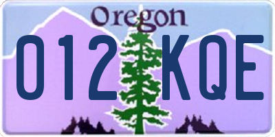 OR license plate 012KQE