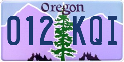 OR license plate 012KQI